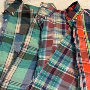 J. Crew Indian Madras and Cremieux plad button shirts